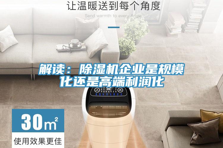 解讀：除濕機企業(yè)是規(guī)?；€是高端利潤化