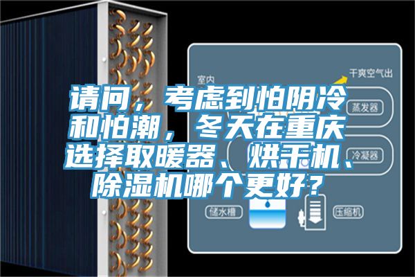 請問，考慮到怕陰冷和怕潮，冬天在重慶選擇取暖器、烘干機、除濕機哪個更好？
